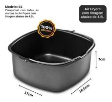 Forma Assadeira Cesto Air Fryer Fritadeira Todas As Marcas Abaixo 4.5L