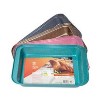 Forma Assadeira de Aço Carbono Antiaderente Retangular Colors 32x22x5cm