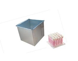 Forma Assadeira De Bolo Quadrada Reta 15x10cm Em Alumínio