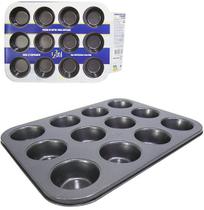 Forma Assadeira de Metal para Cupcakes com 12 Cavidades 35x26,5 cm