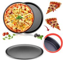 Forma Assadeira De Pizza Antiaderente 36cm Aço Carbono