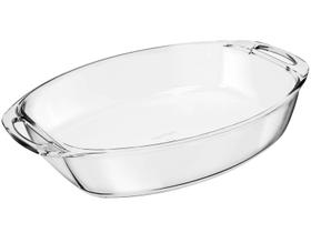 Forma assadeira de vidro + Alça Oval 3,2lts Marinex Vidro