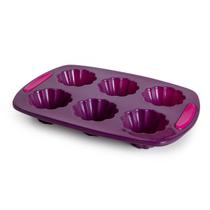 Forma Assadeira em Silicone 6 Cavidades para Brioche Muffins Cupcake Bolinhos 30cm Moda do Chef Forma Assadeira em Silicone 6 Cavidades para Brioche Muffins Cupcake Bolinhos 30cm Moda do Chef