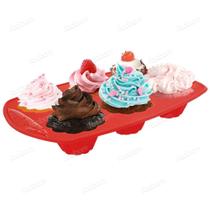 Forma Assadeira Em Silicone Para Mini Bolinho Cupcake Muffins Pudim 6 Cavidades - Facibom