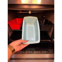 Forma Assadeira Pães Bolos Silicone Retangular Antiaderente