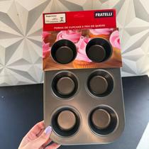 Forma assadeira para cupcake ou pão de queijo retangular antiaderente preta para forno de cozinha mini bolinho pao