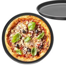 Forma Assadeira Para Pizza Antiaderente Bandeja Resistente Aço Carbono Borda Redonda Cozinha Assar