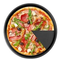 Forma Assadeira Para Pizza Gourmet Antiaderente Resistente Aço Carbono Borda Redonda Cozinha Assar