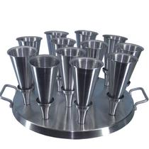 Forma Assadeira Pizza Cone 12cm para 12 Pizzas em Alumínio com Faca Inox