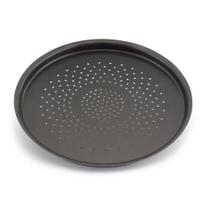 Forma Assadeira pizza furada antiaderente Preto Nacional