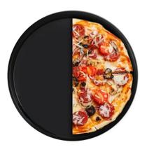 Forma Assadeira Pizza Gourmet Antiaderente Bandeja Resistente Aço Carbono Borda Redonda Cozinha Assar