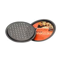 Forma Assadeira Pizza Perfurada Antiaderente 35cm Cinza Forma Assadeira Pizza Perfurada Antiaderente 35cm Cinza