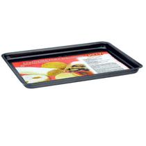 Forma Assadeira Rasa Biscoitos Antiaderente Teflon Aluminio Cor Preta