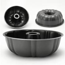 Forma Assadeira Redonda 24cm Com Furo Central Antiaderente Para Bolo Pudim E Tortas