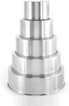 Forma Assadeira Redonda Alta Bolo Kit 5 Peças 15 a 35 x 10 Cm Altura Alumínio