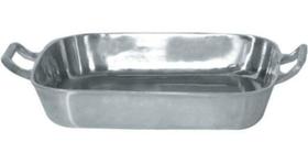 Forma Assadeira Tabuleiro Para Frango 34 cm Aluminio Polido Com Alças