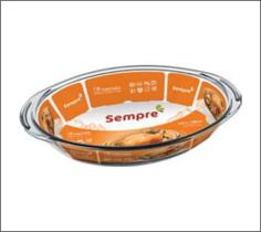 Forma Assadeiras De Vidro Forno Oval Abas 1,57lts Marinex