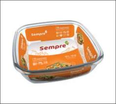 Forma Assadeiras De Vidro Forno Quadrada 1,5lts Marinex