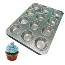 Forma Bandeja Cupcake Muffin 12 Cavidade Alumínio Retangular