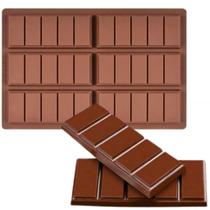 Forma Barra de Chocolate Em Silicone 6 Cavidades 25cm Forma Barra de Chocolate Em Silicone 6 Cavidades 25cm