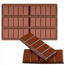 Forma Barra De Chocolate Em Silicone Com 6 Cavidades.