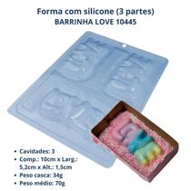 Forma Barrinha Love Cod 10445 (3 Partes c/ silicone) - BWB Embalagens