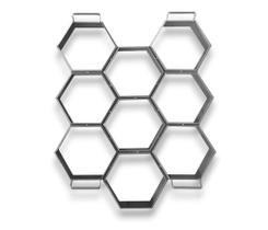 Forma Bloquete Sextavado 9 Blocos 20x8 - Chapa 18 1.2mm Forma Bloquete Sextavado 9 Blocos 20x8 - Chapa 18 1.2mm