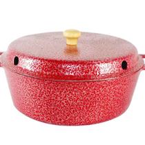 Forma Bolo Craqueada com Cone Alumínio Fundido Vermelho 28cm