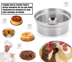 Forma Bolo Pudim Torta Suíça Gigante De 30 Cm **Gigante** Alumínio Qualidade IF 35