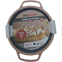 Forma Canelada Soft Rasa de Silicone 26cm Cinza C/ Rosa Forma Canelada Soft Rasa de Silicone 26cm Cinza C/ Rosa