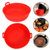 Forma Cesto Air Fryer De Silicone Resistente Cor Vermelha