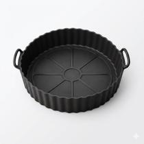 Forma Cesto De Silicone Air Fryer Antiaderente Preta Lyor Fritadeira Elétrica Redonda Forma Cesto De Silicone Air Fryer Antiaderente Preta Lyor Fritadeira Elétrica Redonda