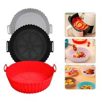 Forma Cesto de Silicone Para Air Fryer Fritadeira Elétrica Micro-ondas Forno Com Alça 19cm - THR