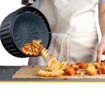 Forma Cesto De Silicone Redonda Fritadeira Antiaderente 16Cm