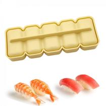 Forma com Cinco Cavidades para Sushi Niguiri Bolinho de Arroz Amarela Nihon Shikko