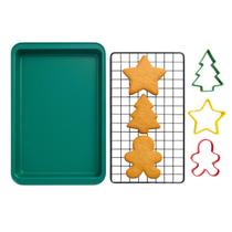 Forma com Grade de Resfriamento e Cortador de Biscoito Natal Forma com Grade de Resfriamento e Cortador de Biscoito Natal