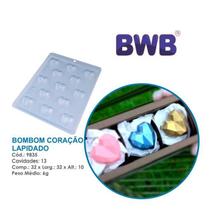 Forma coração lapidado simples bombom pascoa bwb 9835 Tradicional Chocolate