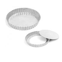 Forma Crespa 17cm Alumínio Polido Fundo Removível P/ Tortas Quiches