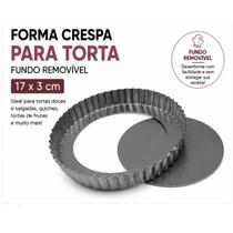 Forma Crespa para Torta 17cm Fundo Removível em Alumínio Macedo Forma Crespa para Torta 17cm Fundo Removível em Alumínio Macedo
