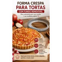Forma Crespa para Torta 21cm com Fundo Removível em Alumínio Forma Crespa para Torta 21cm com Fundo Removível em Alumínio