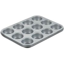 Forma cuisinart para 12 muffins em aço aluminizado antiaderente amb-12mp