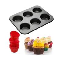 Forma Cupcake 6 Cavidades Antiaderente Empada Petit Gateau