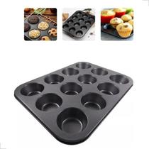 Forma Cupcake Antiaderente Teflon 12 Cavas Pão De Queijo Queijadinha