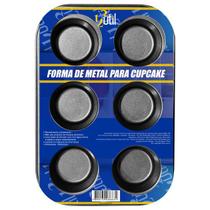 Forma Cupcakes Com 6 Cas - Metal - 18x26x3 Cm - 186 G