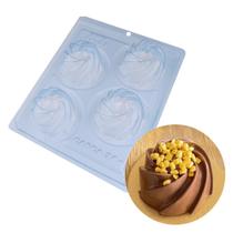 Forma de Acetato BWB Trufa Sinuosa Com 3 Partes Mini Vulcão Silicone Chocolate