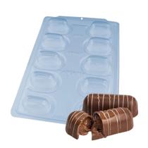 Forma De Acetato Mini Trufa Alongada Com 3 Partes Silicone Chocolate Bombom BWB Forma De Acetato Mini Trufa Alongada Com 3 Partes Silicone Chocolate Bombom BWB