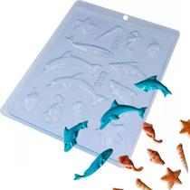 Forma de Acetato Peixe Baleia Concha Estrela Fundo do Mar 2 Unidades