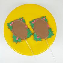 Forma de Acetato Pirulito Moldura Espelho Florido 2 Unidades