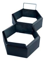 Forma de Aço para produção manual de Bloquete Sextavado Duplo 20x8cm - Desforma Imediata
