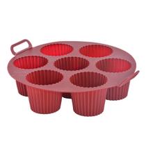 Forma de Air Fryer p/ Cupcake c/ 7 Divisórias 6,5x20cm Cherry